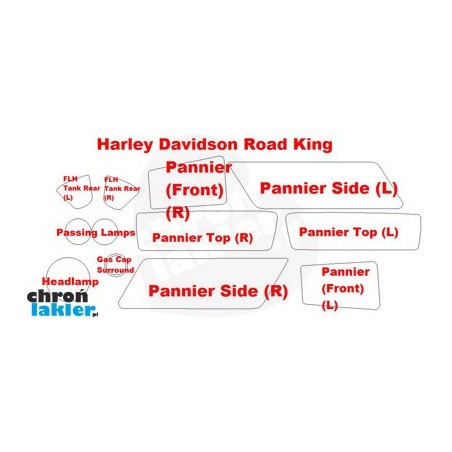 Harley Davidson Road King - folie / naklejki ochronne - zestaw 
