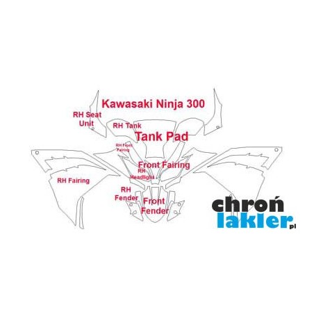 Kawasaki Ninja 300 - naklejki  / folie ochronne - zestaw 