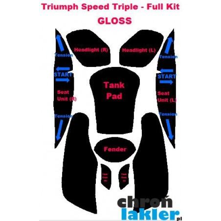 Triumph Speed Triple - naklejki  / folie ochronne - zestaw 