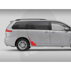 Toyota Sienna XL30 drzwi i błotnik tył folie ochronne (2010-2020)