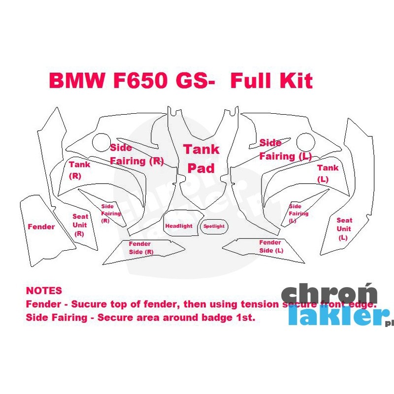BMW F650 GS  - naklejki  / folie ochronne - zestaw (2009-)